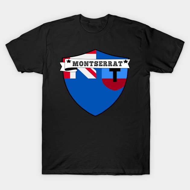 MONTSERRAT COUNTRY SHIELD, MINIMALIST MONTSERRAT FLAG, I LOVE MONTSERRAT , BORN IN MONTSERRAT , MONTSERRAT BADGE T-Shirt by Just Simple and Awesome